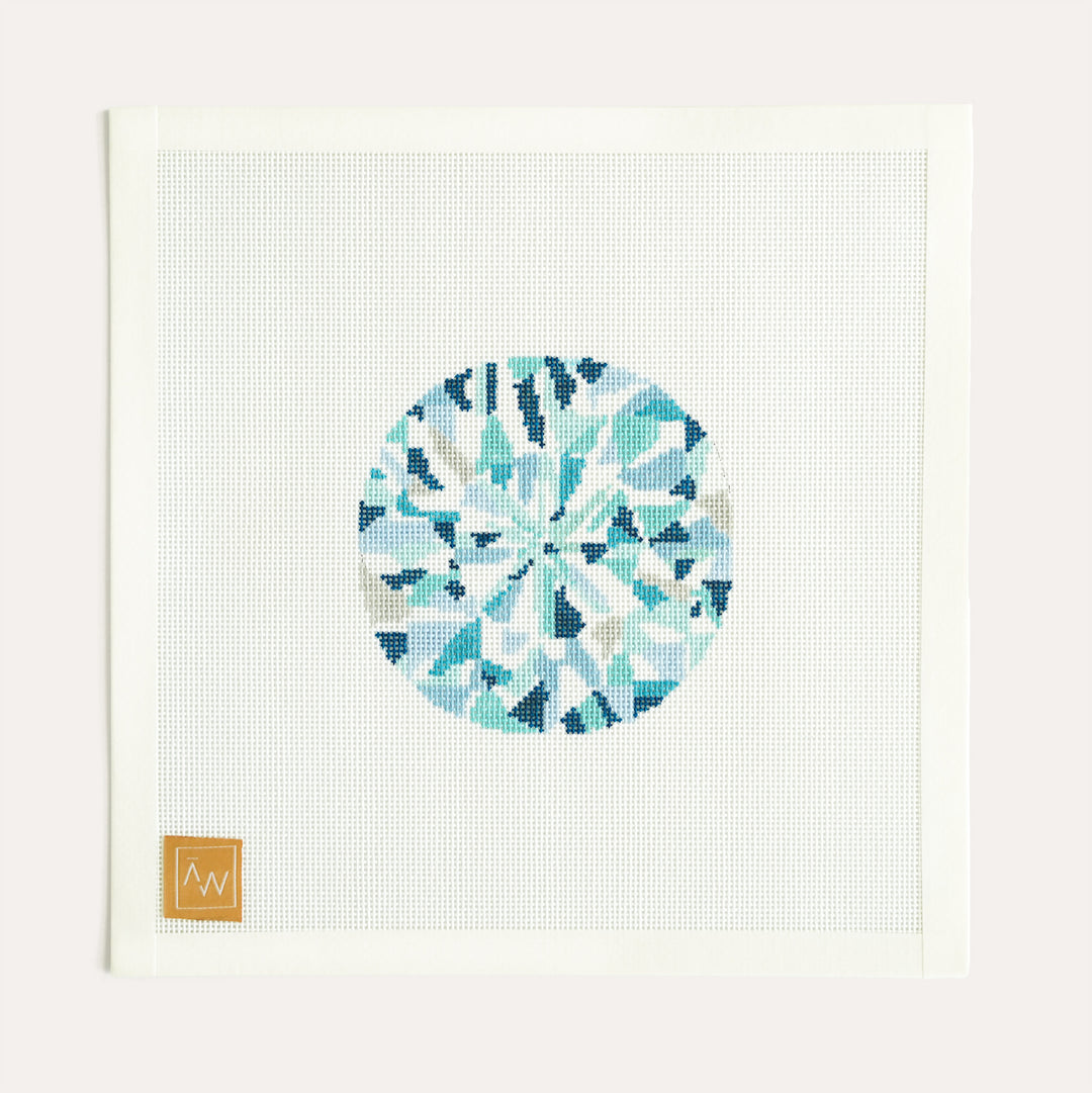 Diamond needlepoint canvas with 4x4 inch design on 18 mesh by designer Audrey Wu