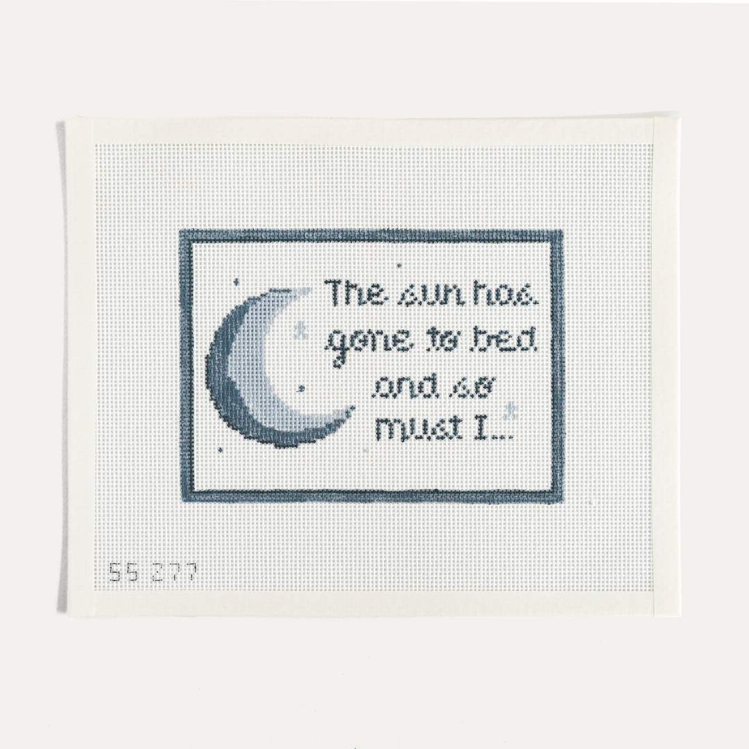 The Sun Has Gone To Bed hand painted needlepoint canvas by Stitch Style on 13 mesh inspired by The Sound of Music
