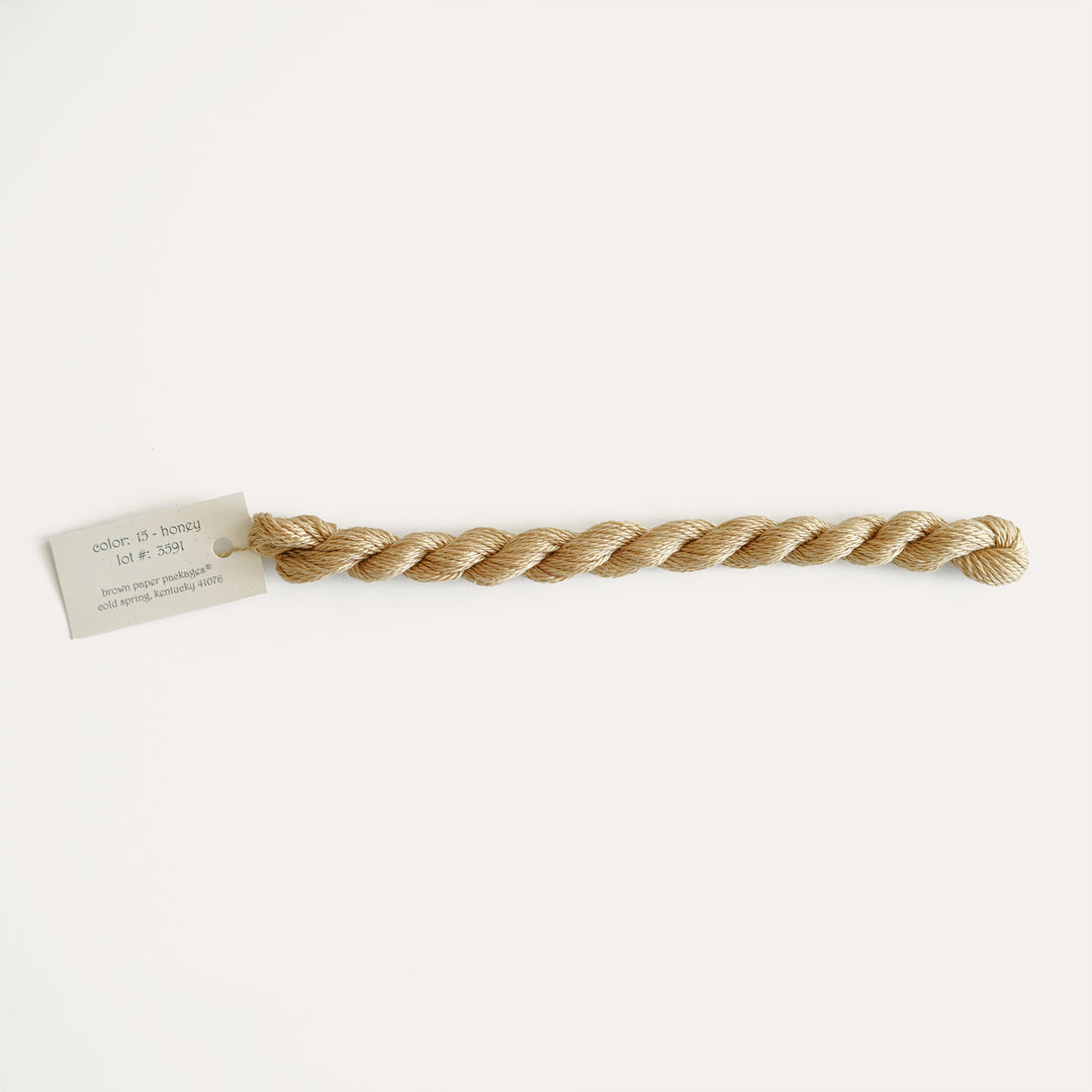 Silk & Ivory thread color 15 Honey for needlepoint stitching