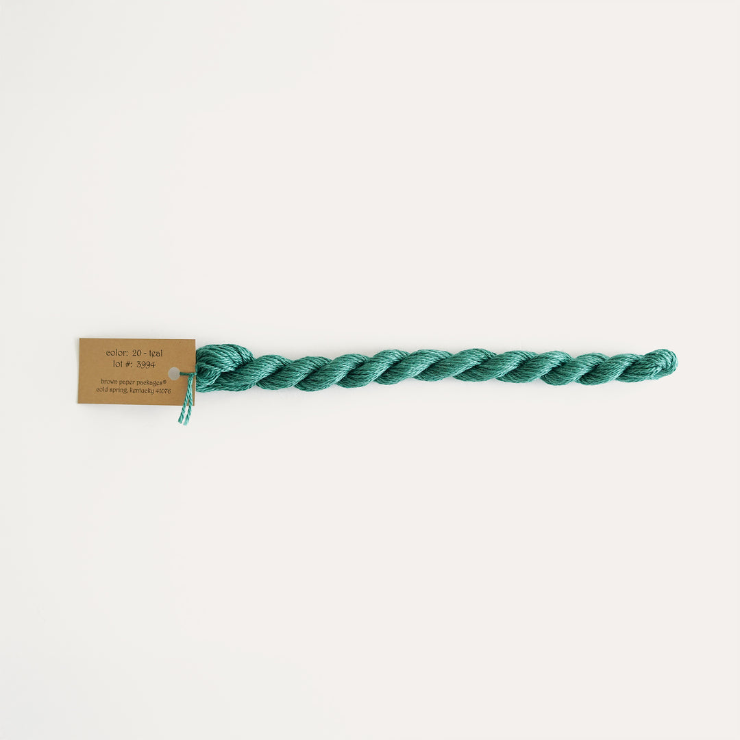 20 Teal Silk & Ivory Thread for Needlepoint