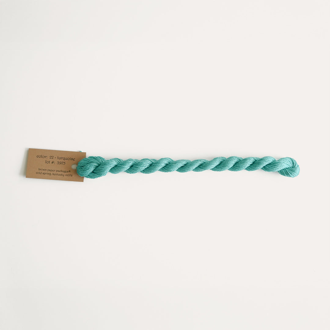 22 Turquoise Silk & Ivory Thread for Needlepoint