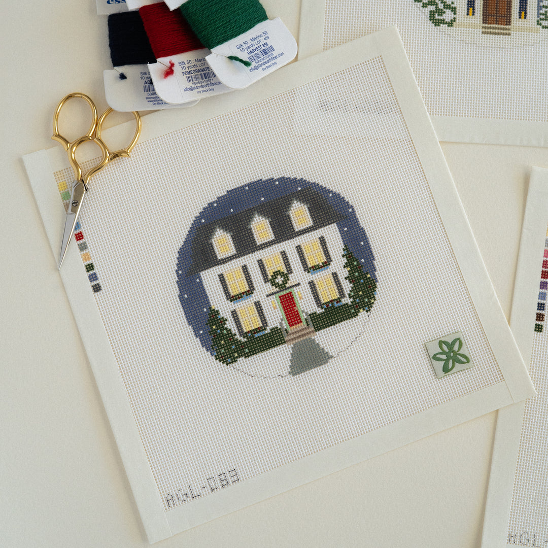 Christmas Clapboard House by Dogwood Needlepoint
