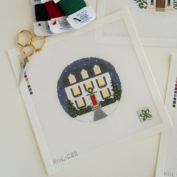 Christmas Clapboard House by Dogwood Needlepoint
