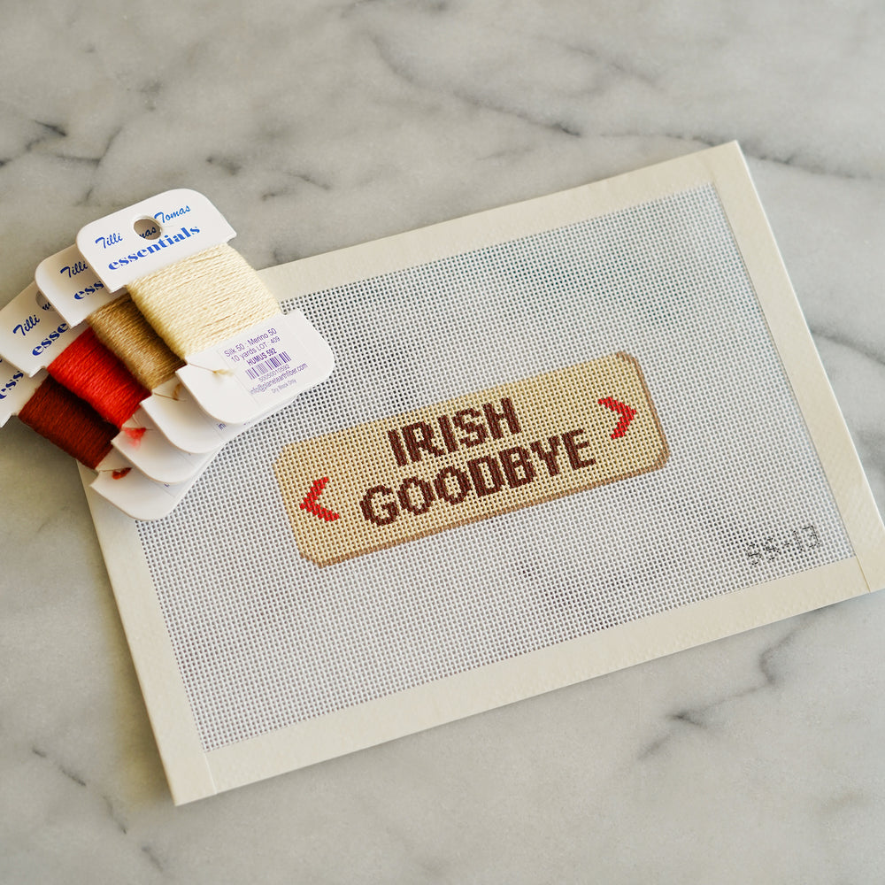 Irish Goodbye Needlepoint Canvas by Sunday Shoppe in 18 mesh