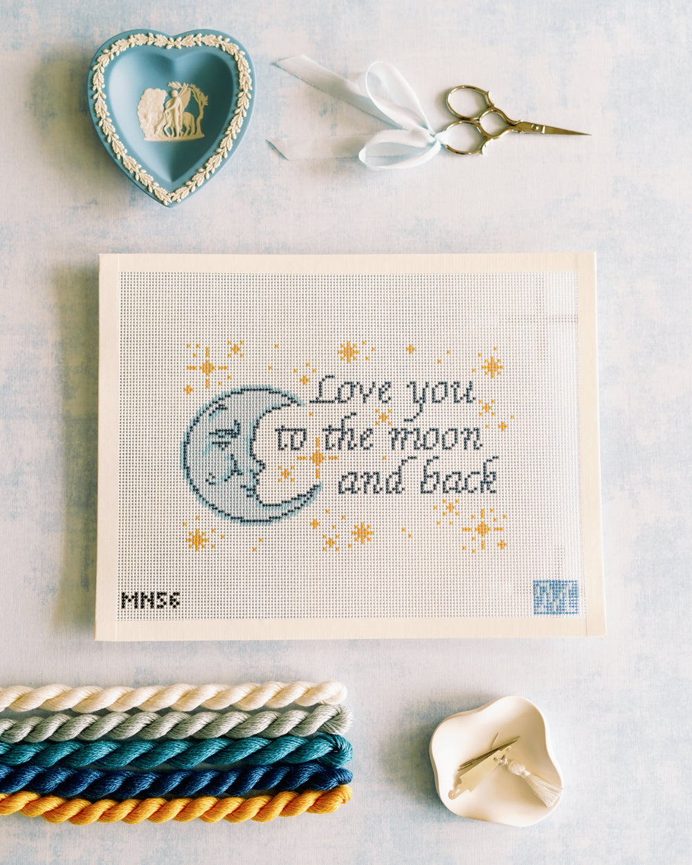 Love You to the Moon and Back needlepoint canvas