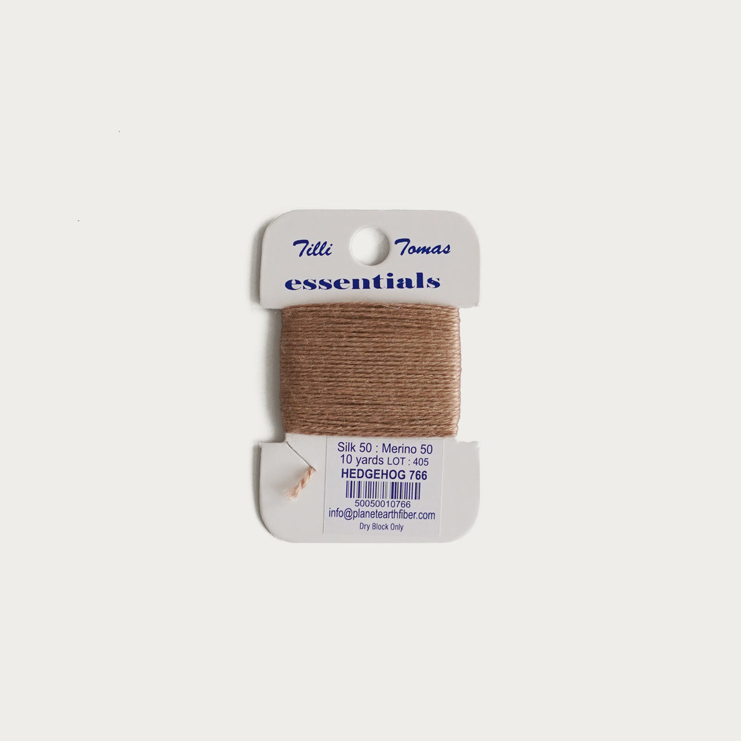 Tilli Tomas Essentials Thread Card in Hedgehog E-766 - 50% silk, 50% merino wool, perfect for 18 mesh needlepoint.