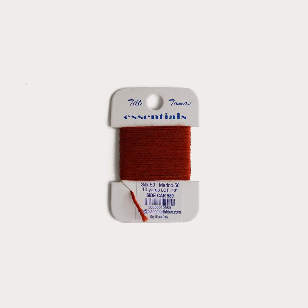 Tilli Tomas Essentials Thread Card in Side Car E-589 - 50% silk, 50% merino wool, perfect for 18 mesh needlepoint.