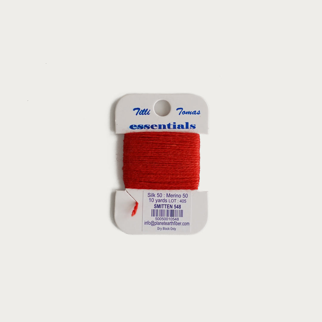 Tilli Tomas Essentials Thread Card in Smitten E-548 - 50% silk, 50% merino wool, perfect for 18 mesh needlepoint.