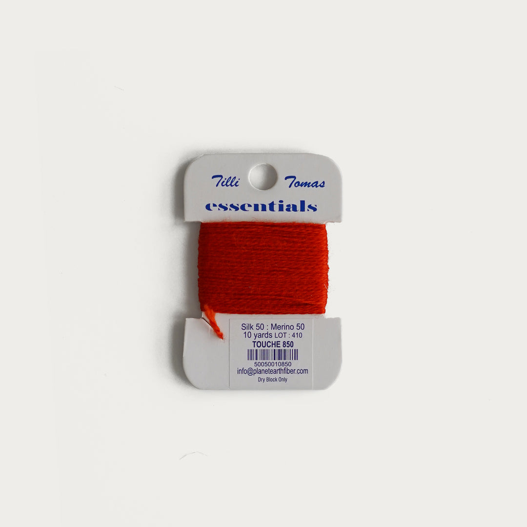 Tilli Tomas Essentials Thread Card in Touche E-850 - 50% silk, 50% merino wool, perfect for 18 mesh needlepoint.