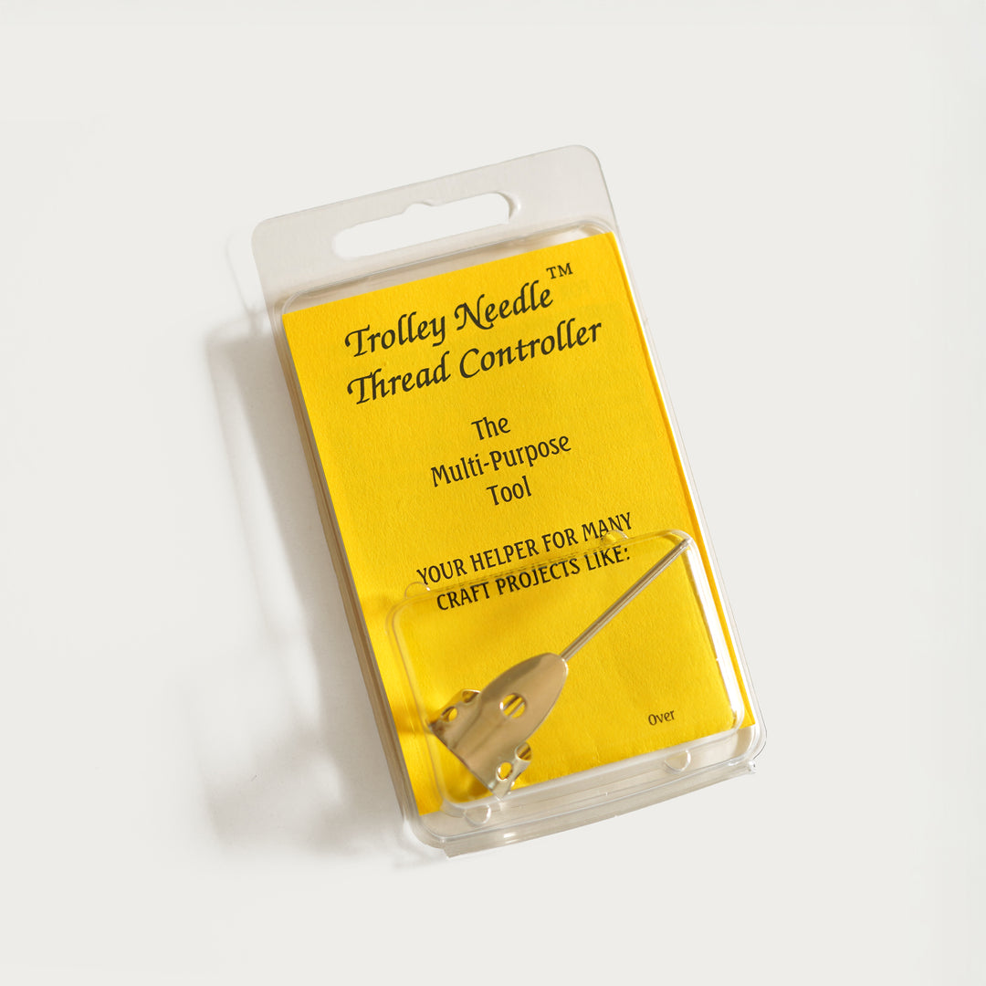 Trolley Needle adjustable laying tool for needlepoint, keeps threads smooth and untwisted for even stitches.