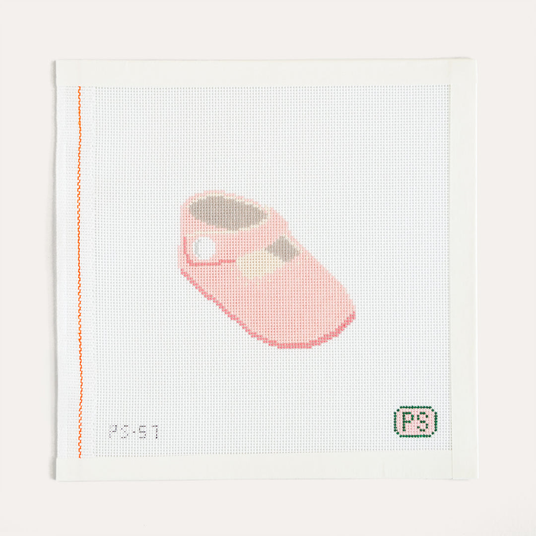 Baby Girl Crib Shoe Needlepoint Canvas in 18 mesh by Prepsetter