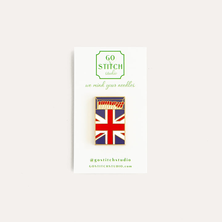 British flag matchbox needle minder by Go Stitch Studio with strong magnet