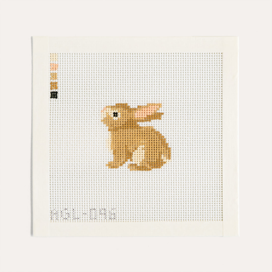 Mini Bunny Rabbit needlepoint canvas by Dogwood Needlepoint on 13 mesh