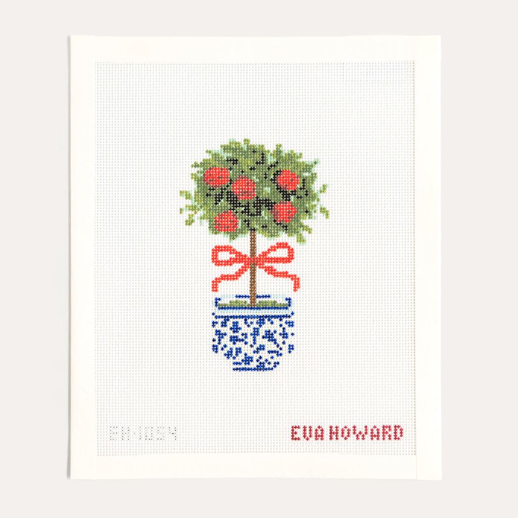 Christmas Topiary Needlepoint Canvas | Eva Howard | 18 Mesh – The