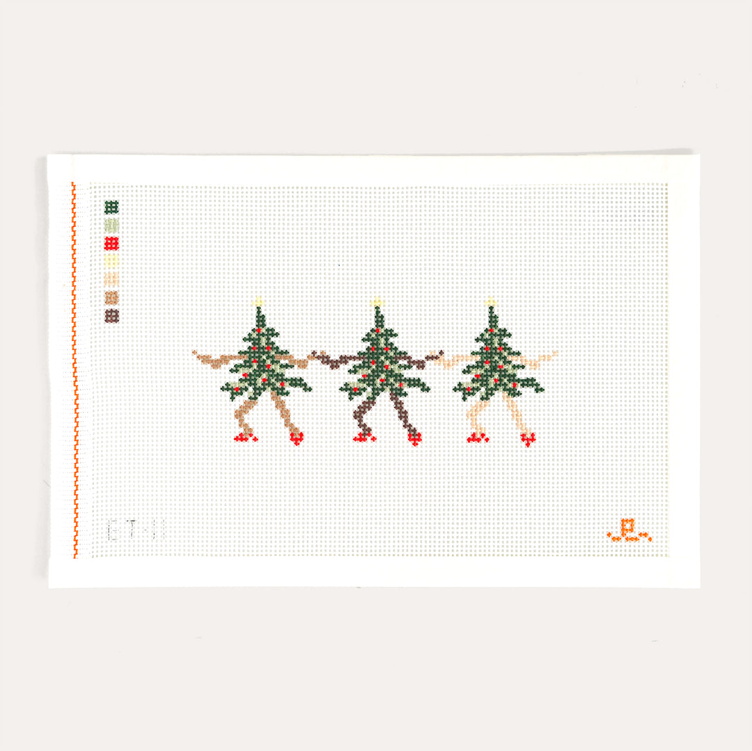 Dancing Trees needlepoint canvas by Elizabeth Taylor on 13 mesh