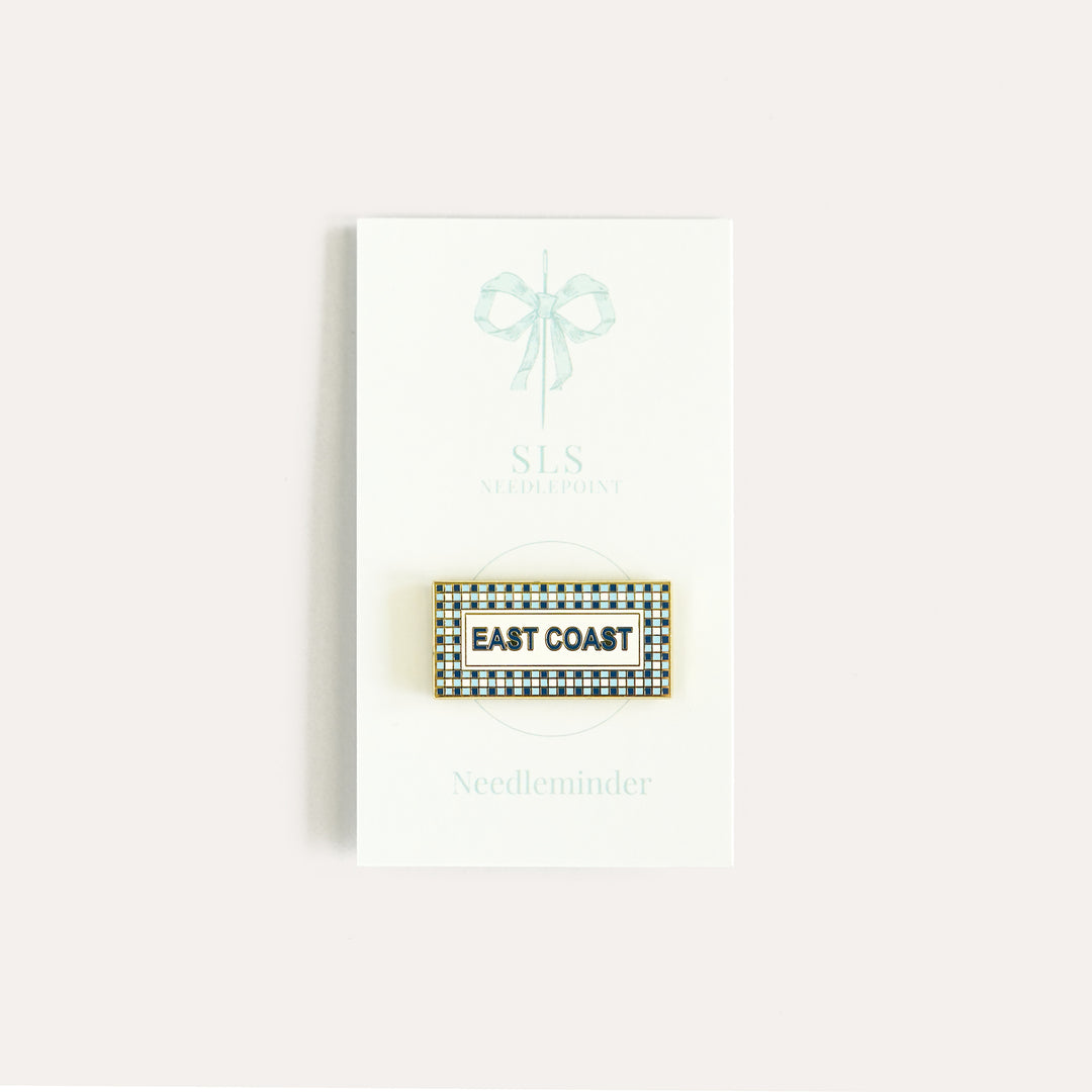 East Coast needlepoint needle minder by SLS Needlepoint in hard enamel with strong magnet