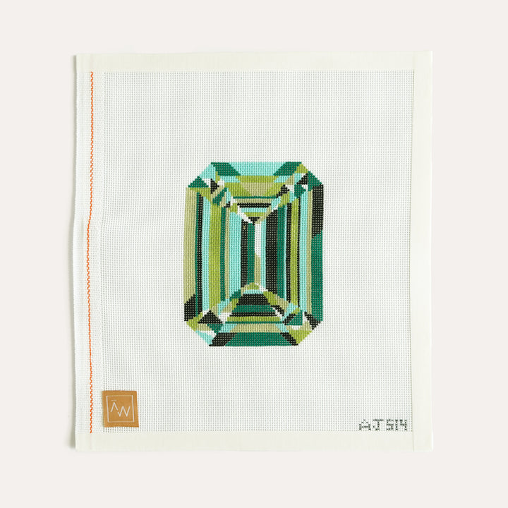 Emerald needlepoint canvas with 3.5x4.5 inch design on 18 mesh by Audrey Wu