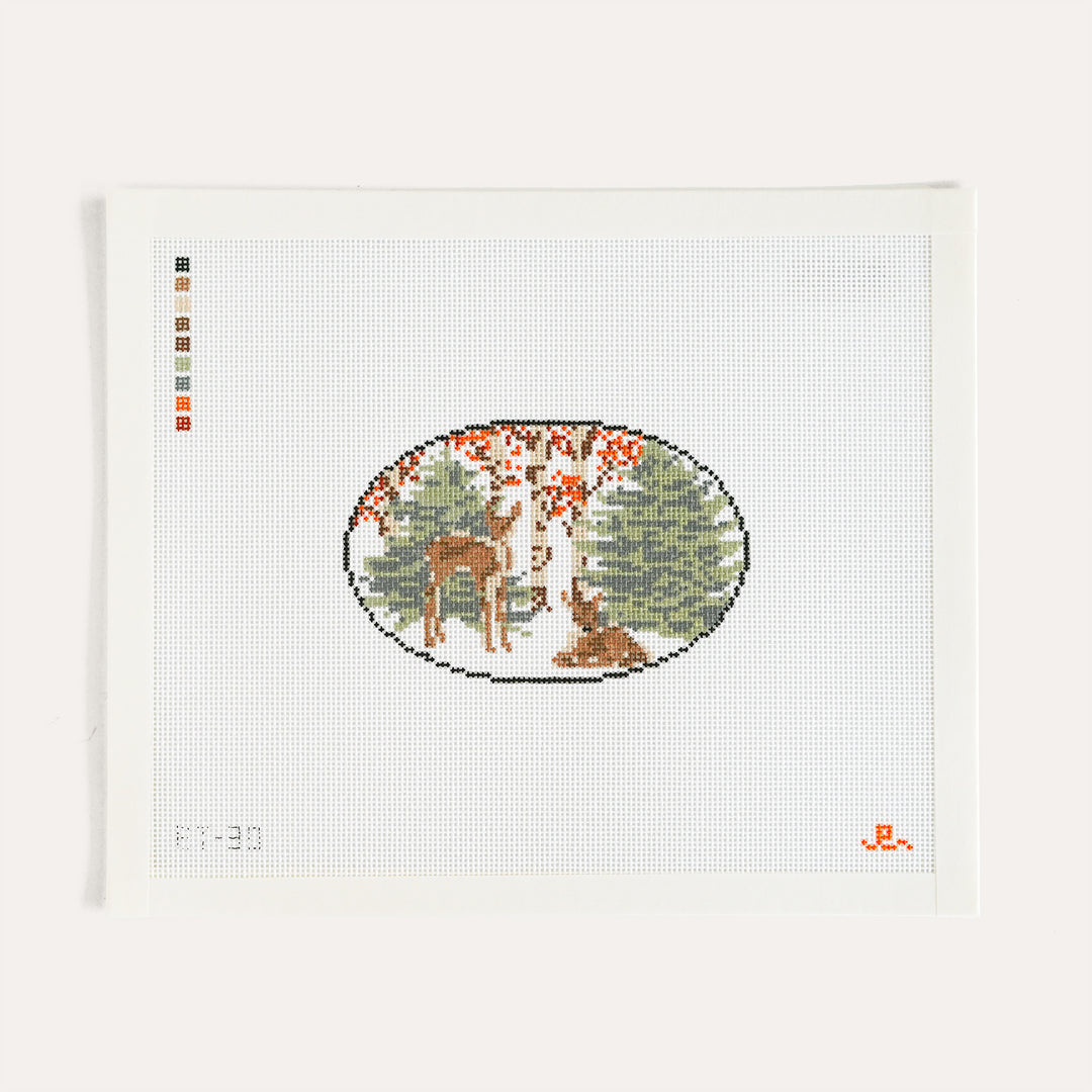 Fawn Oval needlepoint canvas by Elizabeth Taylor on 18 mesh