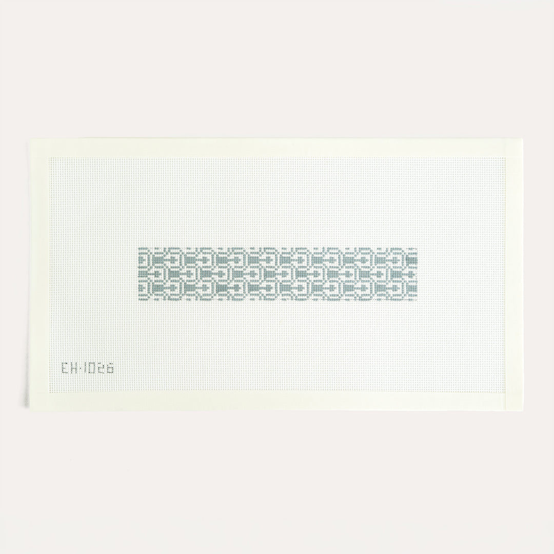 Geometric Key Fob needlepoint canvas by Eva Howard Designs featuring a geometric pattern on 18 mesh canvas.