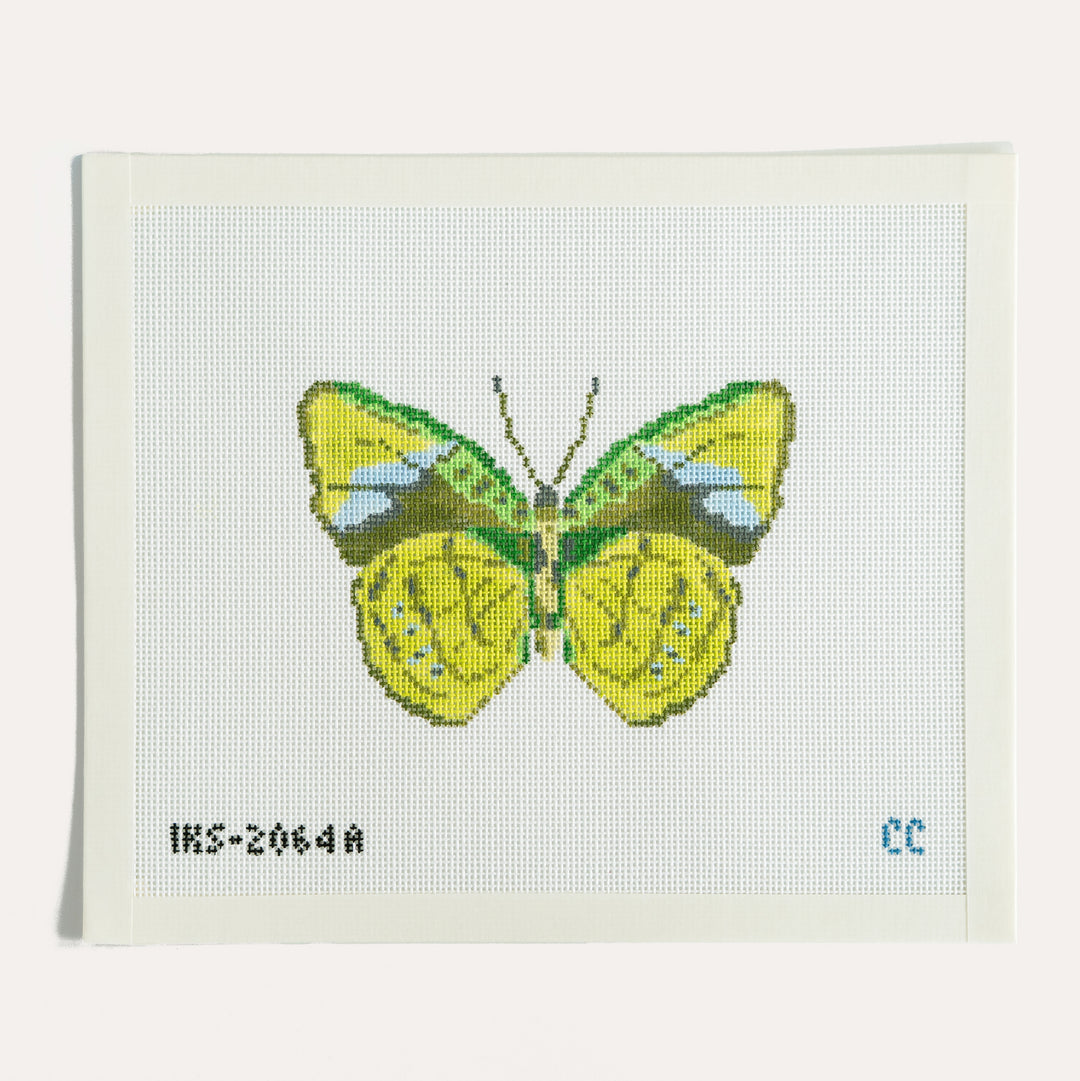 Green Butterfly Ornament 18 mesh needlepoint canvas by Initial K Studio
