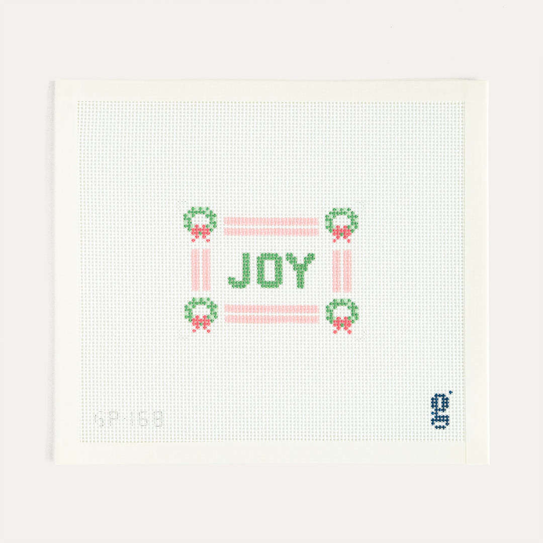 Joy Mini Sign needlepoint canvas by Goodpoint on 13 mesh
