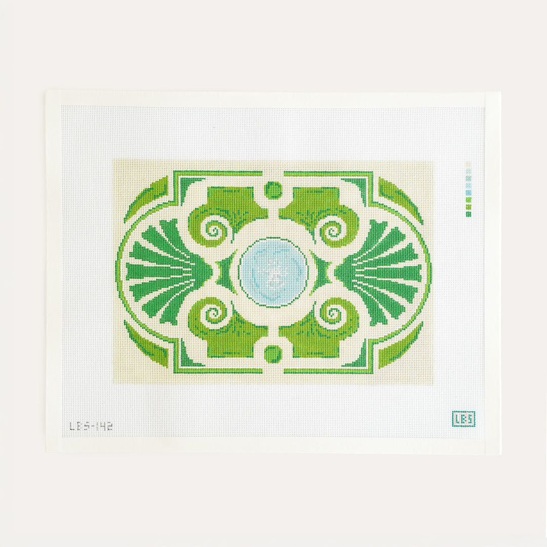 Le Parterres Latone hand-painted needlepoint canvas inspired by French gardens