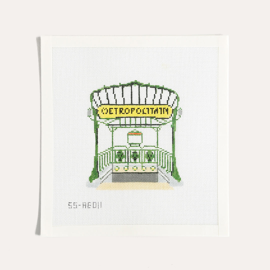Metropolitan Entrance Art Nouveau needlepoint canvas by Alli Eagan for Stitch Style on 18 mesh