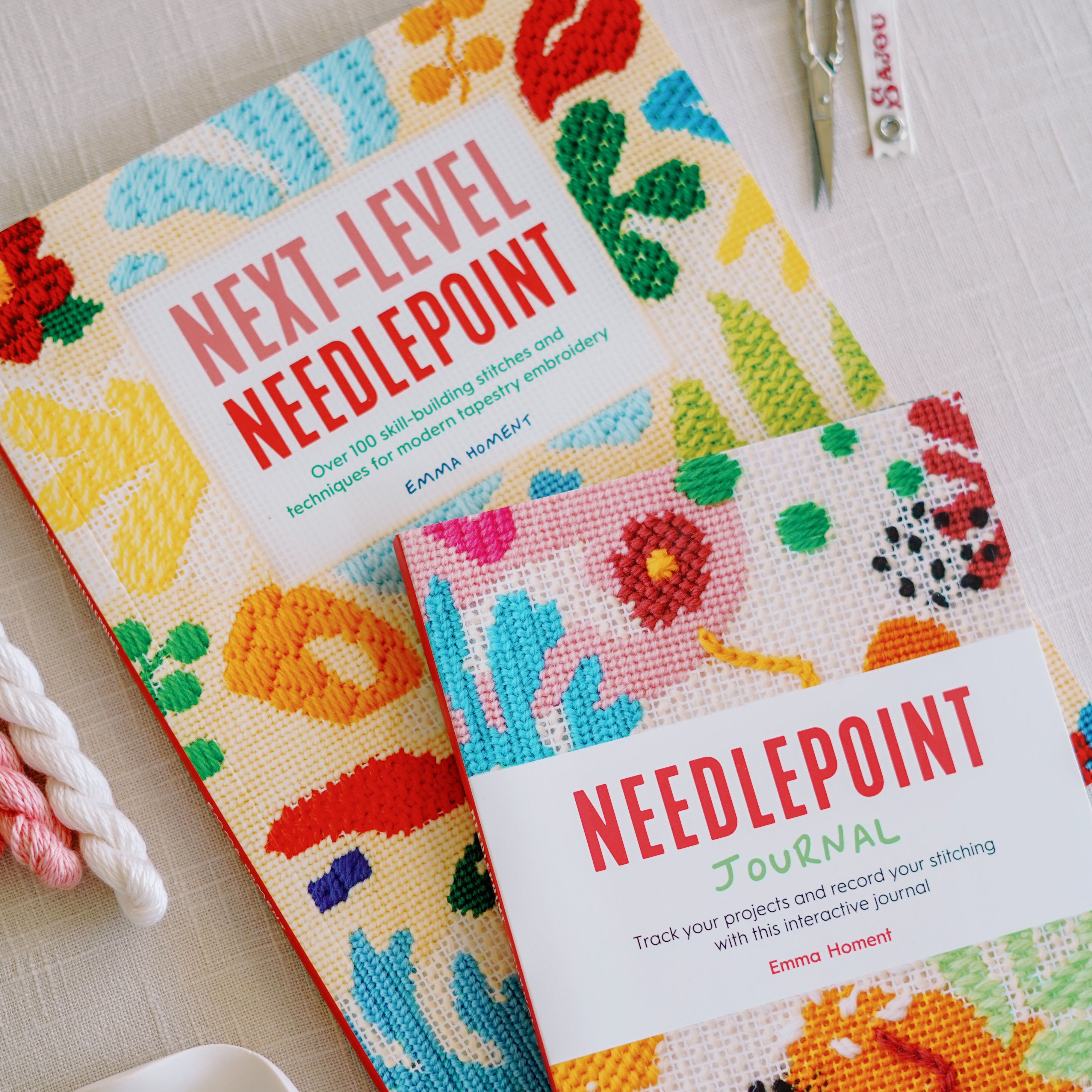 Next-Level Needlepoint Book by Emma Homent – 100+ Decorative