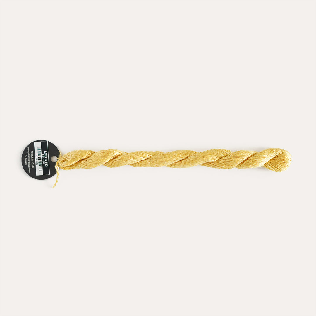 Planet Earth Silk in Amber 153 by Tilli Tomas, 100% silk needlepoint thread, 30 yard skein, suitable for 13 mesh canvas