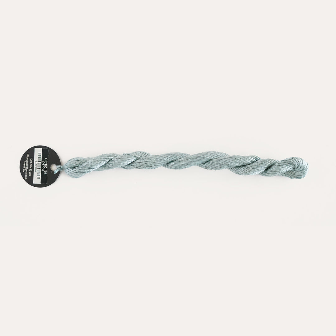 Planet Earth Silk in Arctic 108 by Tilli Tomas, 100% silk needlepoint thread, 30 yard skein, suitable for 13 mesh canvas
