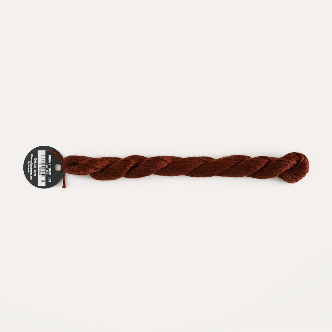 Planet Earth Silk in Burnt Toast 023 by Tilli Tomas, 100% silk needlepoint thread, 30 yard skein, suitable for 13 mesh canvas