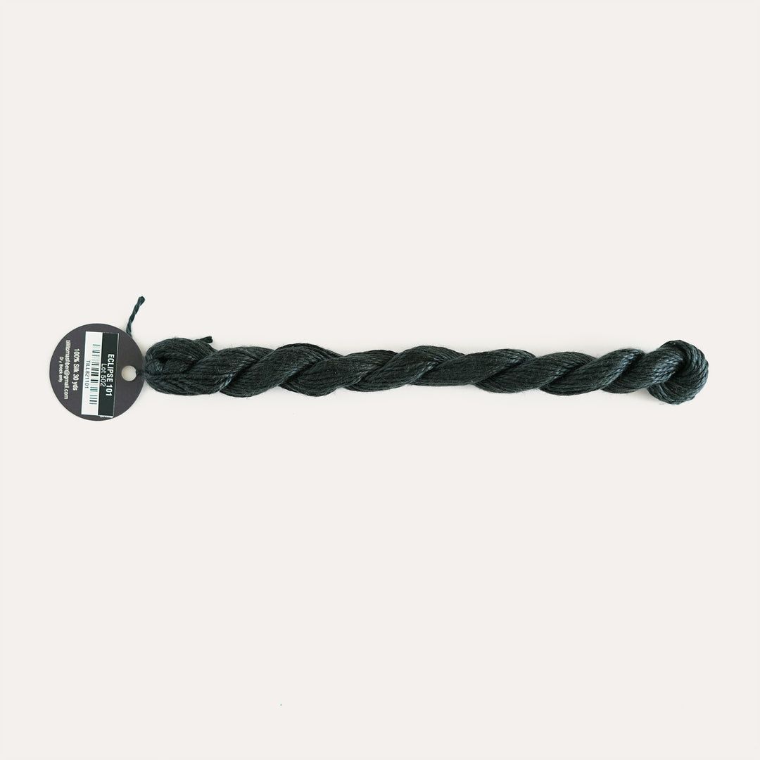 Planet Earth Silk in Eclipse 101 by Tilli Tomas, 100% silk needlepoint thread, 30 yard skein, suitable for 13 mesh canvas