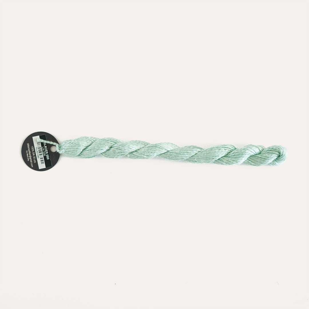 Planet Earth Silk in Glacier 080 by Tilli Tomas, 100% silk needlepoint thread, 30 yard skein, suitable for 13 mesh canvas