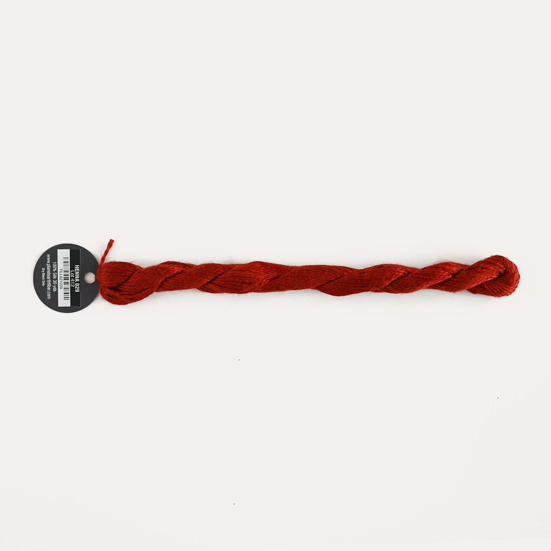 Planet Earth Silk in Henna 029 by Tilli Tomas, 100% silk needlepoint thread, 30 yard skein, suitable for 13 mesh canvas