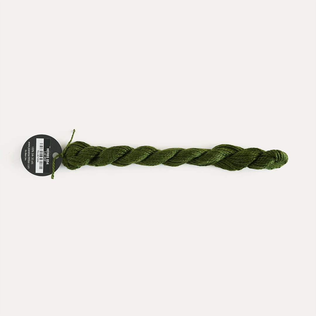 Planet Earth Silk in Herb 054 by Tilli Tomas, 100% silk needlepoint thread, 30 yard skein, suitable for 13 mesh canvas