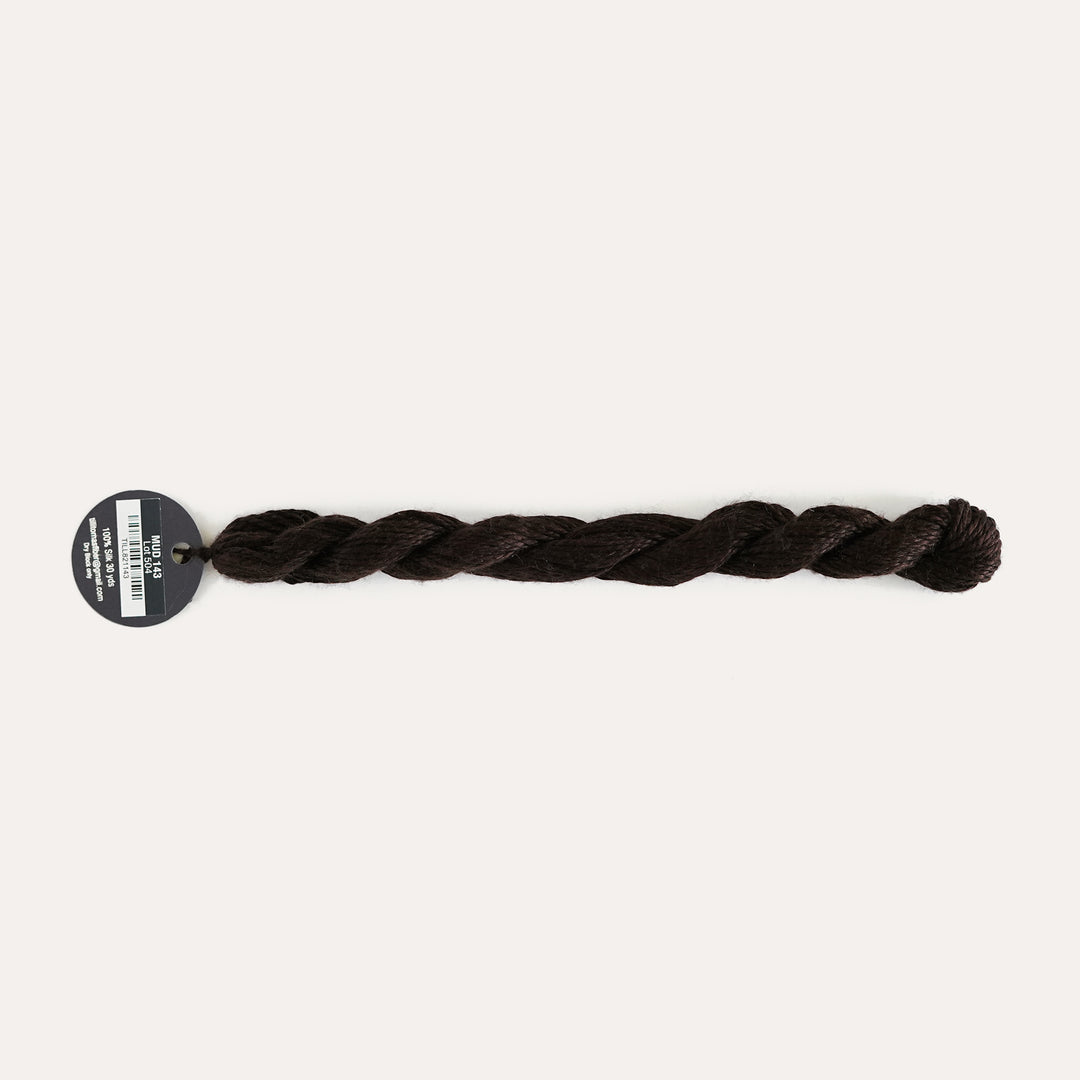 Planet Earth Silk in Mud 143 by Tilli Tomas, 100% silk needlepoint thread, 30 yard skein, suitable for 13 mesh canvas
