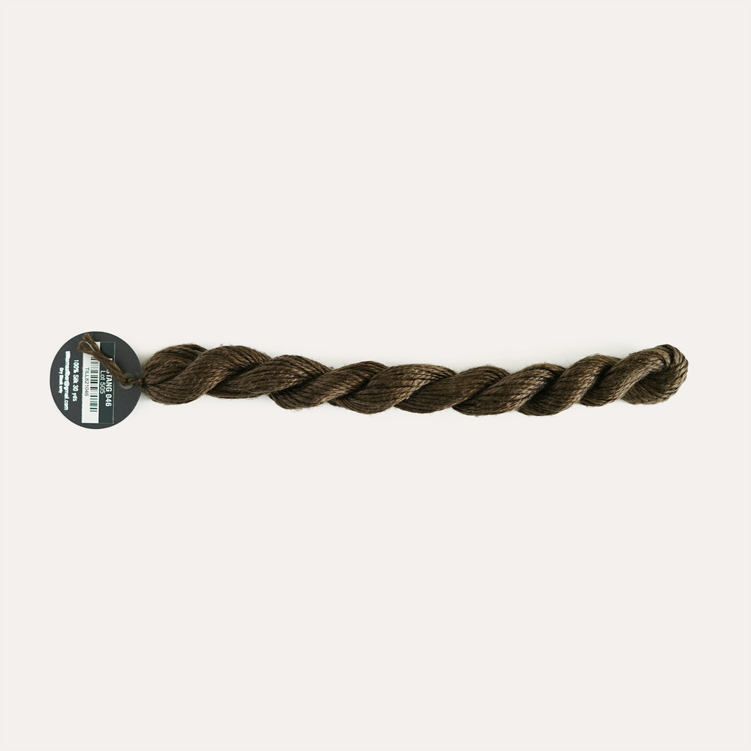 Planet Earth Silk in Mustang 046 by Tilli Tomas, 100% silk needlepoint thread, 30 yard skein, suitable for 13 mesh canvas