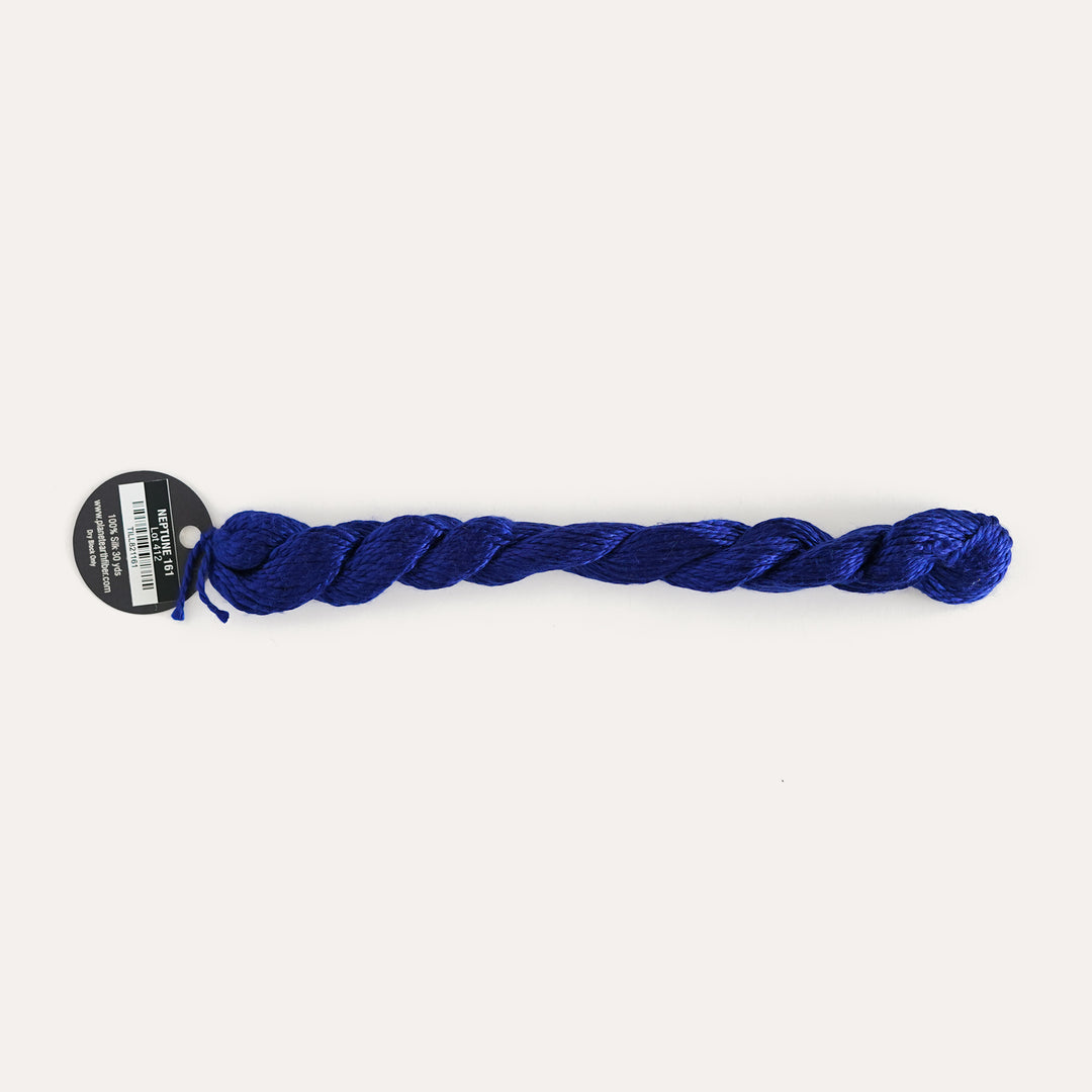 Planet Earth Silk in Neptune 161 by Tilli Tomas, 100% silk needlepoint thread, 30 yard skein, suitable for 13 mesh canvas