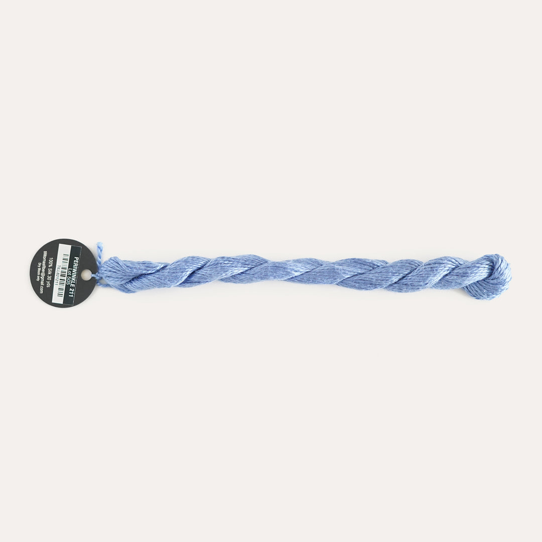 Planet Earth Silk in Periwinkle 211 by Tilli Tomas, 100% silk needlepoint thread, 30 yard skein, suitable for 13 mesh canvas