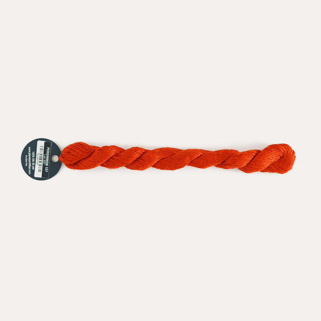 Planet Earth Silk in Persimmon 157 by Tilli Tomas, 100% silk needlepoint thread, 30 yard skein, suitable for 13 mesh canvas