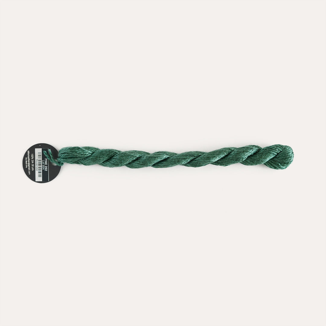 Planet Earth Silk in Zucchini 205 by Tilli Tomas, 100% silk needlepoint thread, 30 yard skein, suitable for 13 mesh canvas