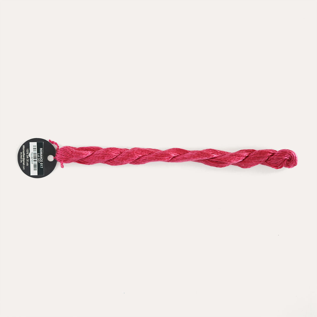 Planet Earth Silk in Romance 017 by Tilli Tomas, 100% silk needlepoint thread, 30 yard skein, suitable for 13 mesh canvas