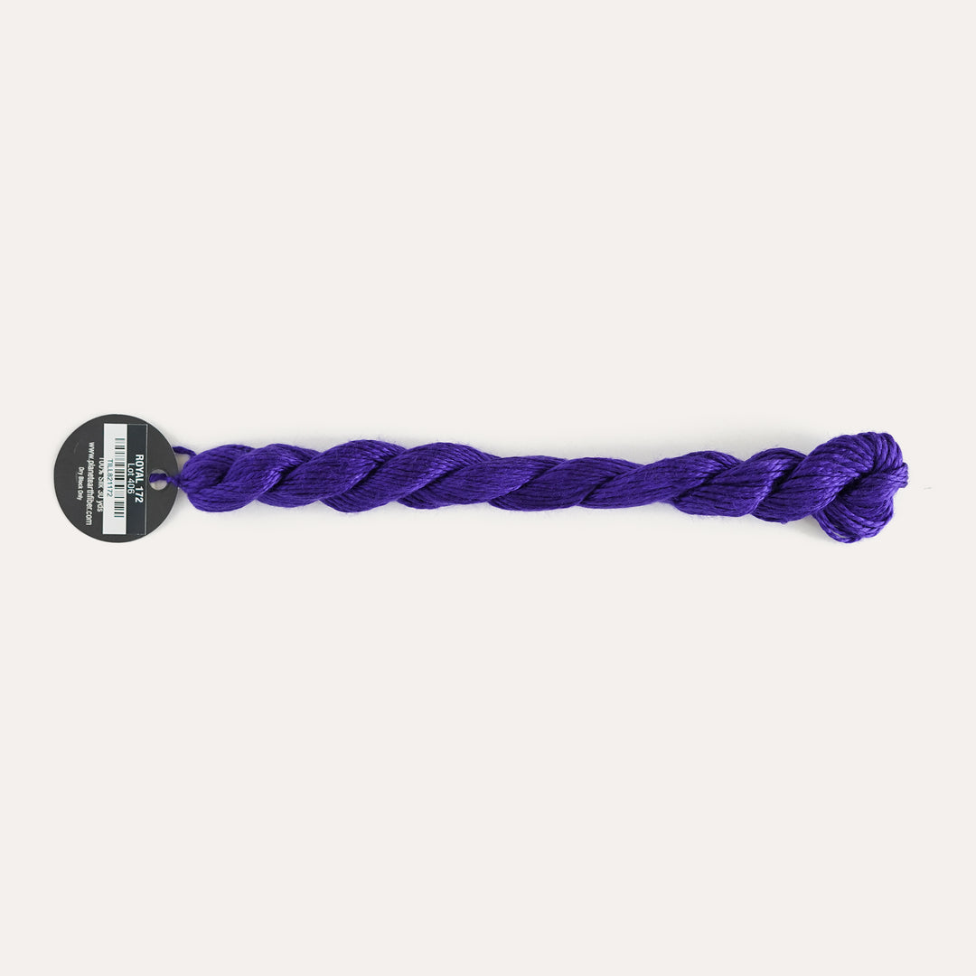 Planet Earth Silk in Royal 172 by Tilli Tomas, 100% silk needlepoint thread, 30 yard skein, suitable for 13 mesh canvas