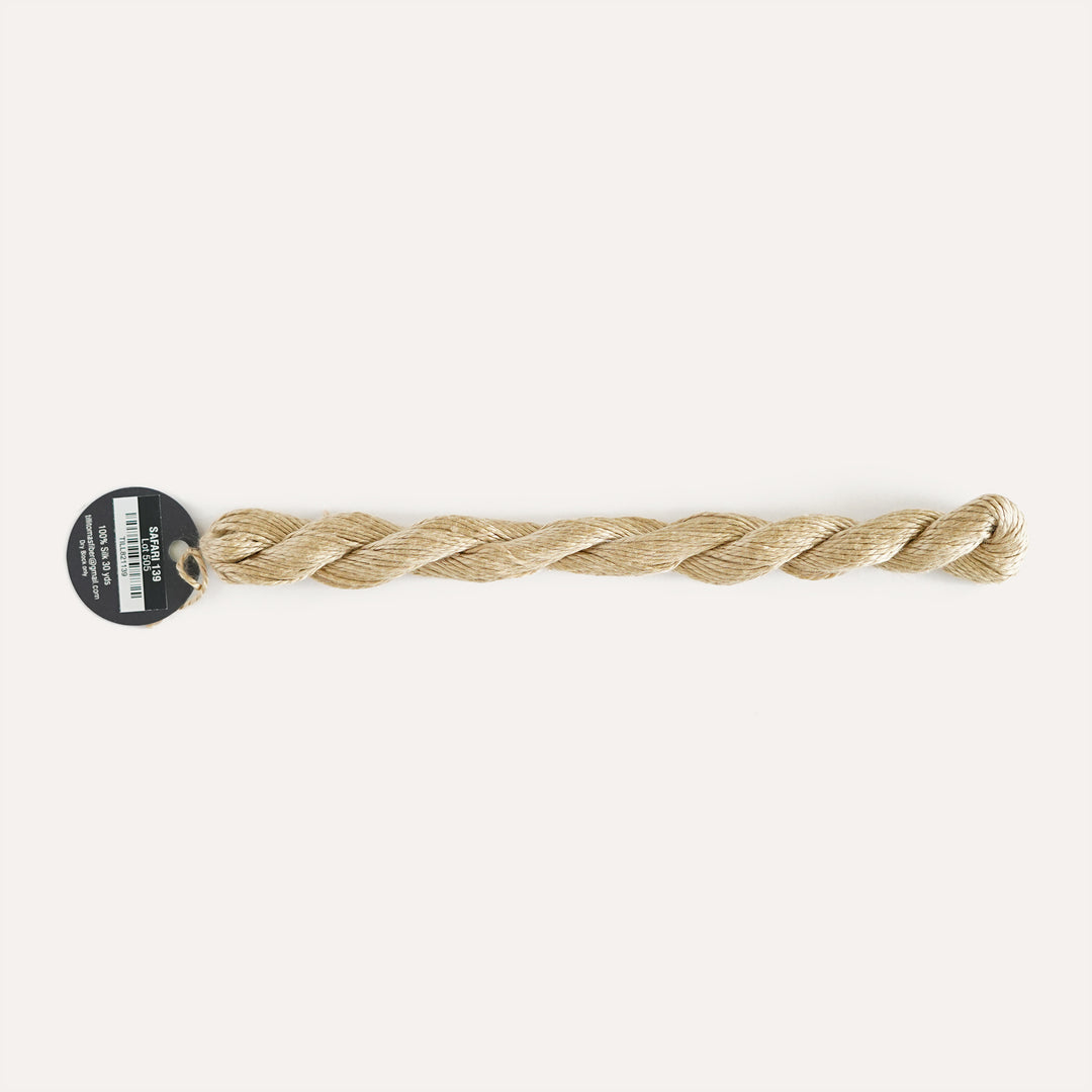 Planet Earth Silk in Safari 139 by Tilli Tomas, 100% silk needlepoint thread, 30 yard skein, suitable for 13 mesh canvas