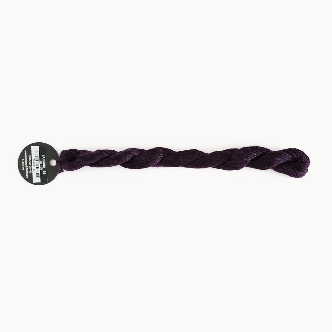 Planet Earth Silk in Sangria 169 by Tilli Tomas, 100% silk needlepoint thread, 30 yard skein, suitable for 13 mesh canvas