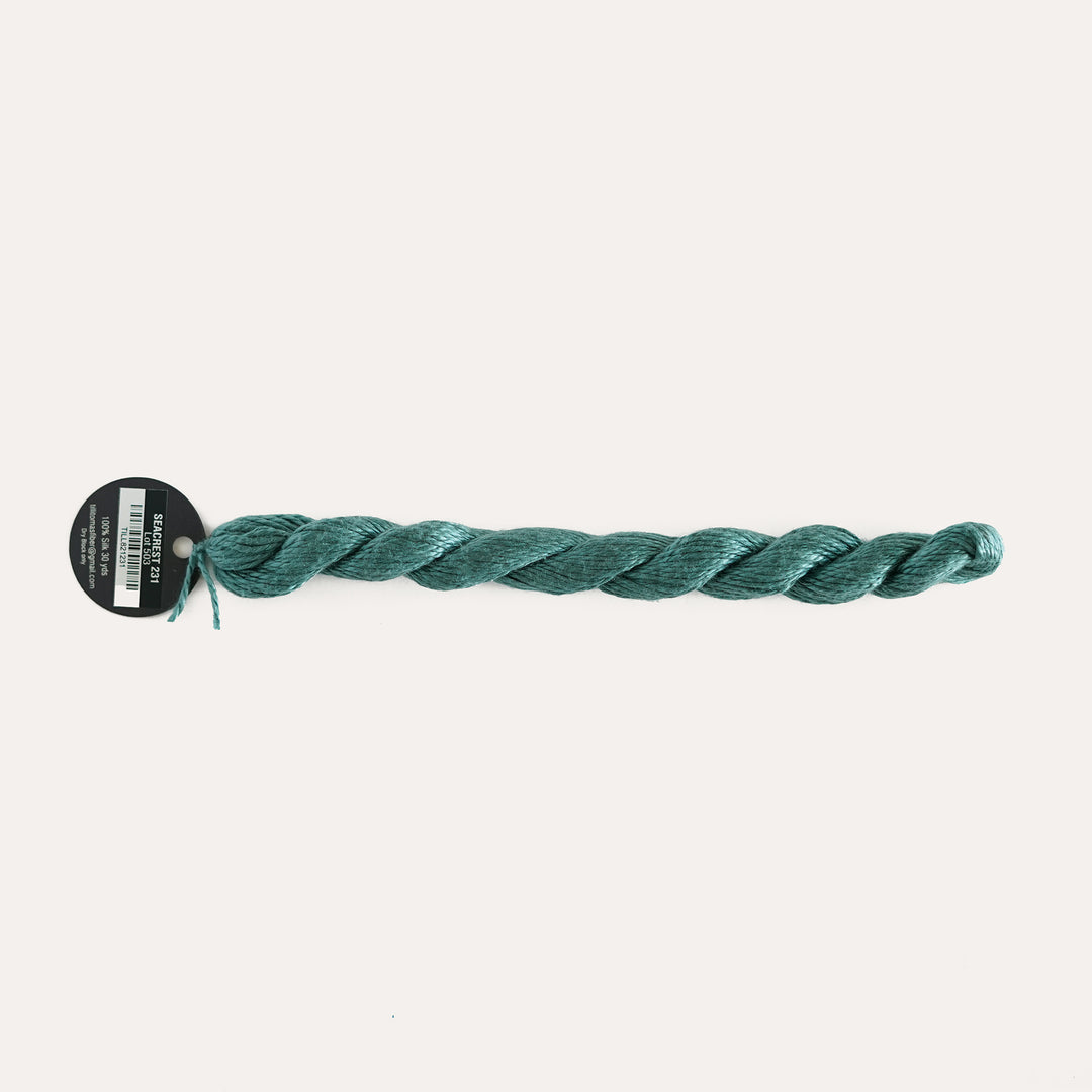 Planet Earth Silk in Seacrest 231 by Tilli Tomas, 100% silk needlepoint thread, 30 yard skein, suitable for 13 mesh canvas