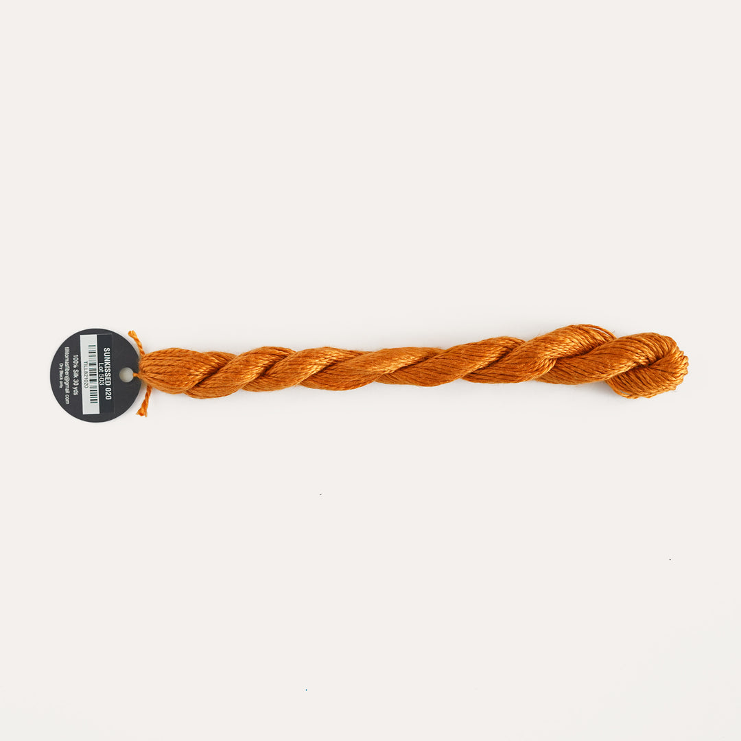 Planet Earth Silk in Sunkissed 020 by Tilli Tomas, 100% silk needlepoint thread, 30 yard skein, suitable for 13 mesh canvas