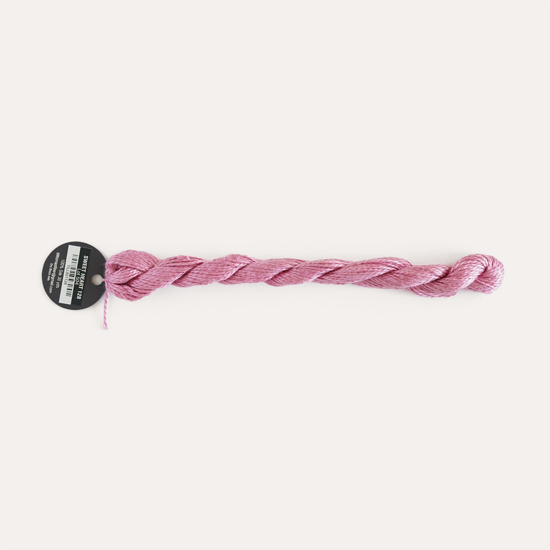 Planet Earth Silk in Sweetheart 128 by Tilli Tomas, 100% silk needlepoint thread, 30 yard skein, suitable for 13 mesh canvas