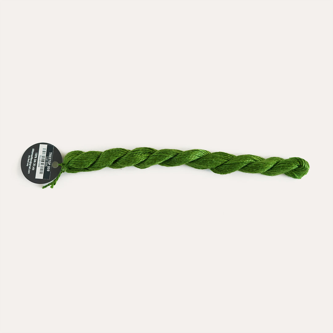Planet Earth Silk in Treetop 059 by Tilli Tomas, 100% silk needlepoint thread, 30 yard skein, suitable for 13 mesh canvas