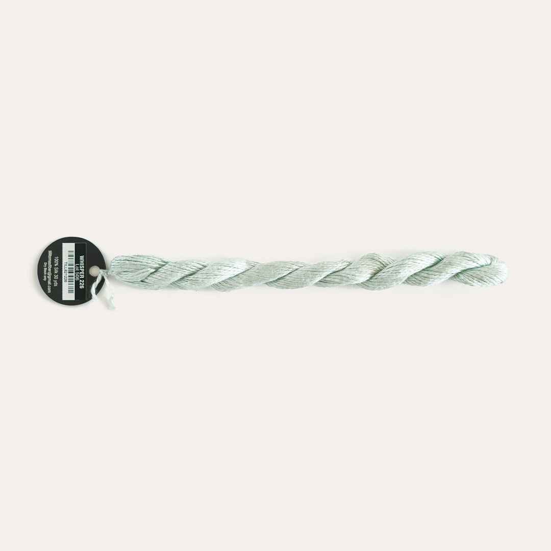 Planet Earth Silk in Whisper 226 by Tilli Tomas, 100% silk needlepoint thread, 30 yard skein, suitable for 13 mesh canvas
